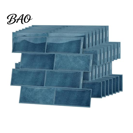 Textured Brick Wall Paper 8PCS Faux Stickers, Waterproof Adhesive Mosaic Decals, Moisture-proof Easy Indoor Decoration for Balcony Peel And Stick Tile