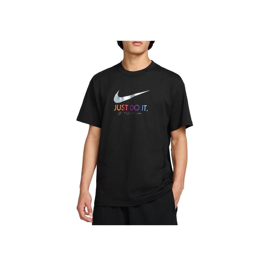 Nike Max 90 Sportswear Comfortable Breathable Soft Drop Shoulder Short Sleeve T-Shirt Unisex Tops Black HJ0605-010