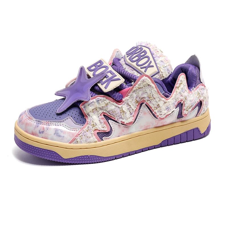 Moda Coreana Homens Mulheres Chunky Tênis Esportivos Sapatos Baixos Sapatos de Tornozelo Mocassins Atlético Casual Moda Estrela Estudantes Sapatos de Bordado Sapatos Esportivos