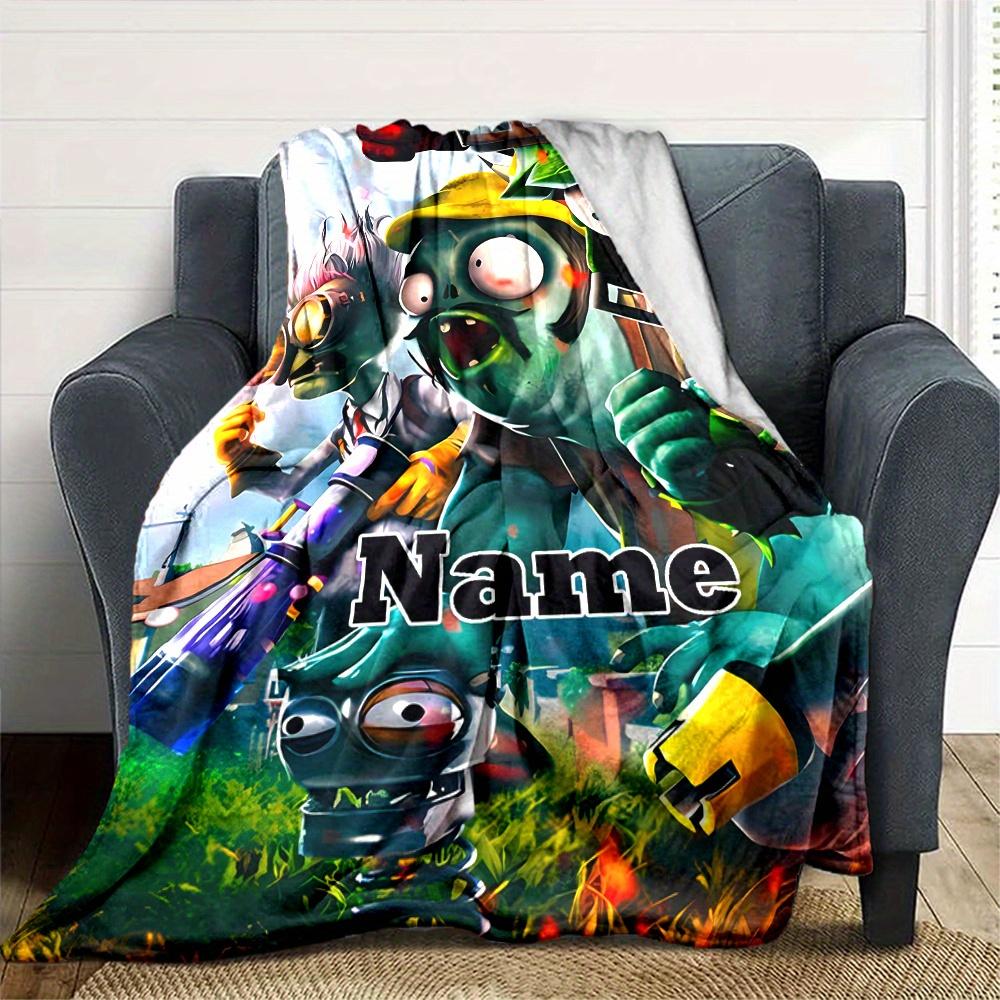 Plants Vs Zombies Customizable Name Blanket Comfortable All Seasons Suitable For Sofas Beds Travel Camping Office Decoration Perfect Gift For Holidays