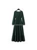 Women's Solid Color Long Sleeve Pullover A-Line Dress