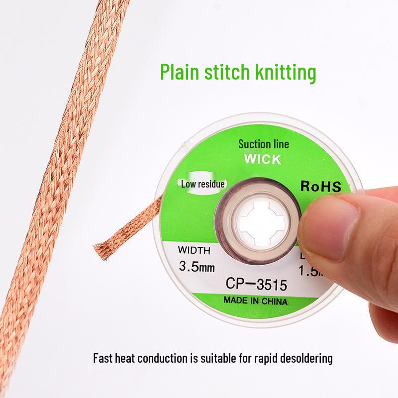 Low-Residue Desoldering Wick and Braid Tool for BGA Solder Pad Removal and Cleaning