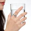 Cai Yi S925 Sterling Silver Rhombus Pattern Adjustable Ring - Simple & Versatile Design for Index Finger.