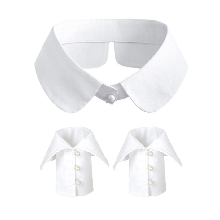 Fashion Versatile Wristband and Detachable Collar Set Shawl Versatile Lapel Detachable Collar Shawl for Dress Shirt
