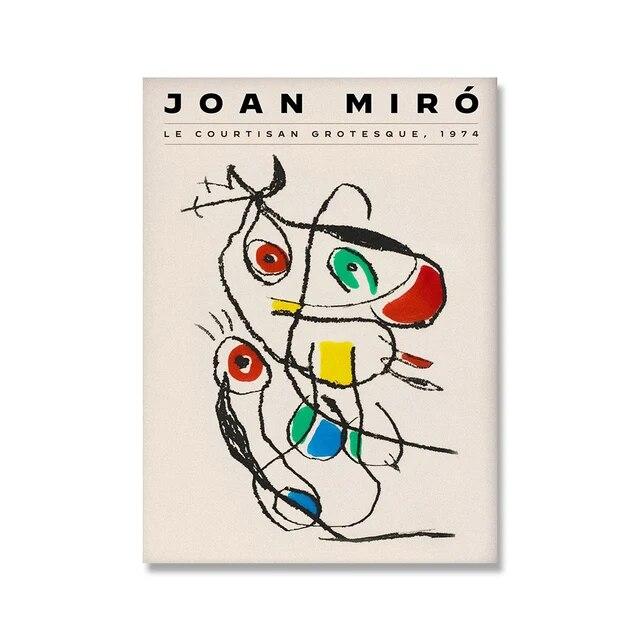 Joan Miro Vintage Abstract Expoziție Artă de Perete Pictură pe Pânză Postere și Printuri Nordice Imagini de Perete pentru Living Decor Acasă Fără Ramă