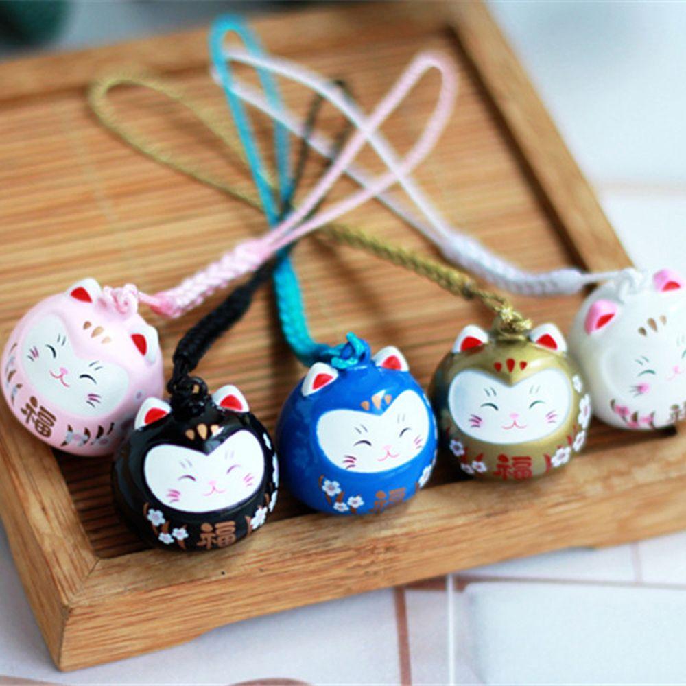 Phone Pendant Cartoon Maneki Neko Japanese Lucky Cat Keychain Mobile Phone Strap Phone Charm