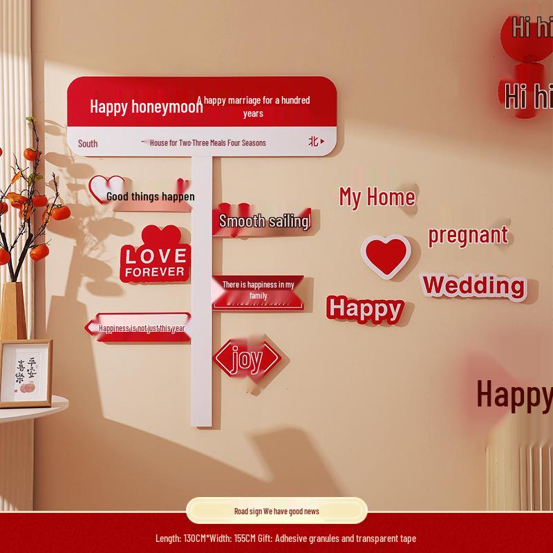 Wedding Living Room Decoration Set: Our Family's Happiness KT Board Wall for New House Photo Area