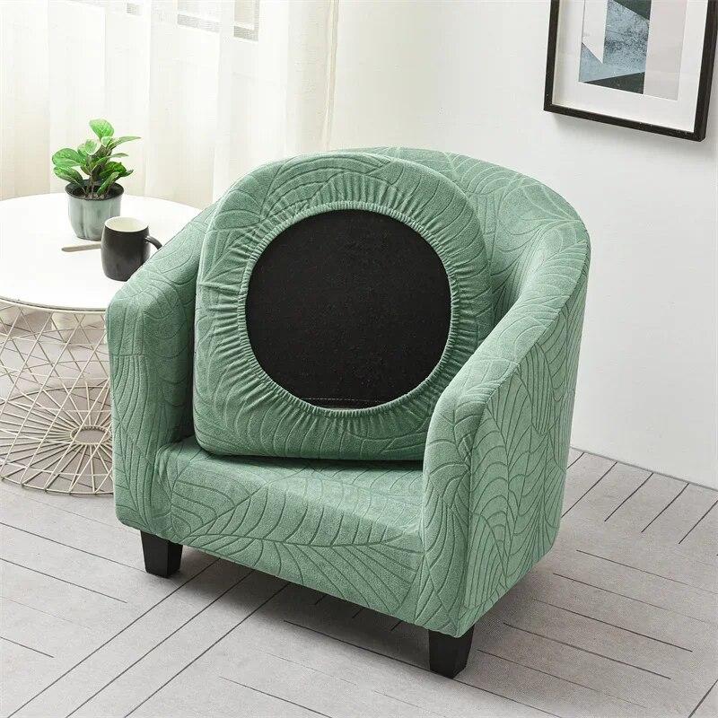 Jacquard Elastic Club Bath Tub Armchairs Chair Covers Stretch Single Sofa Slipcover Couch Cover for Bar Counter with Seat Covers