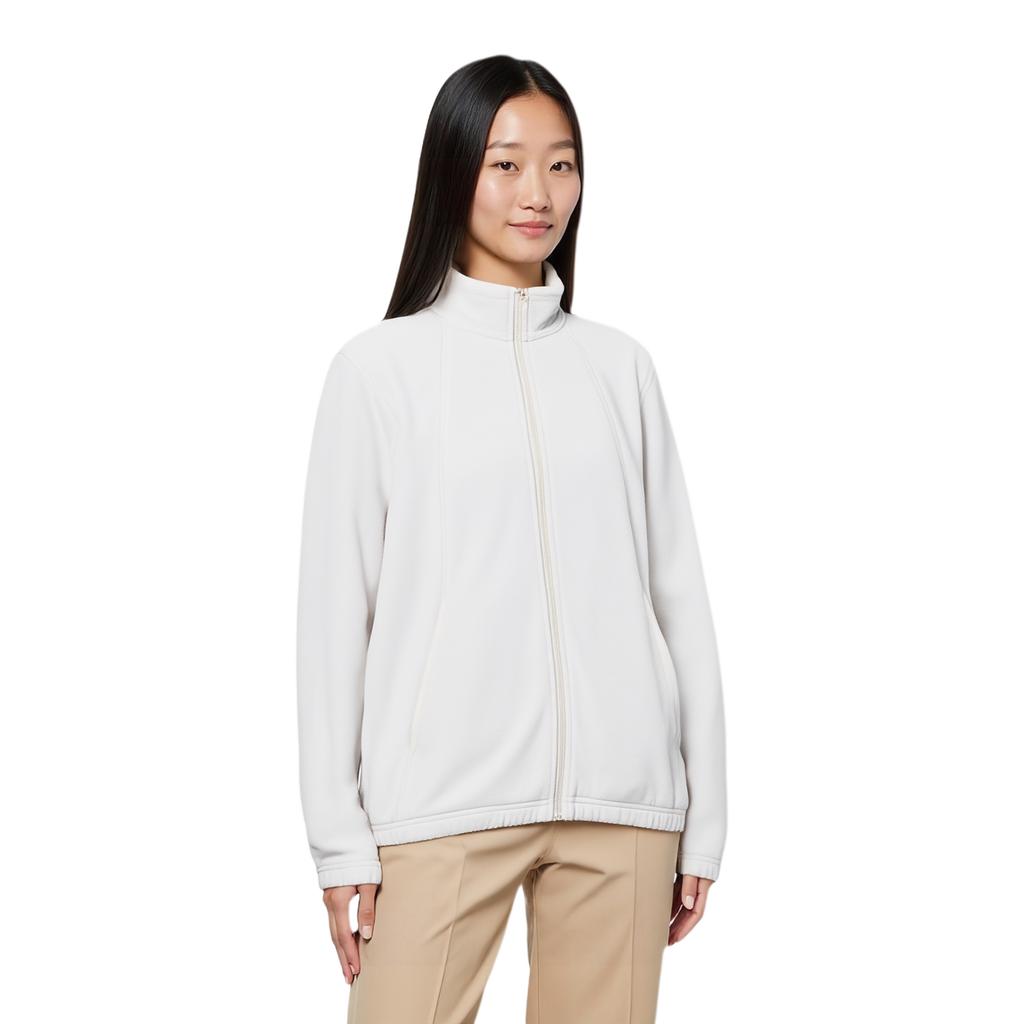 Anta Solid Color Fleece Warm Stand Collar Jacket Women Outerwear Sandy-Gray 962347711-2