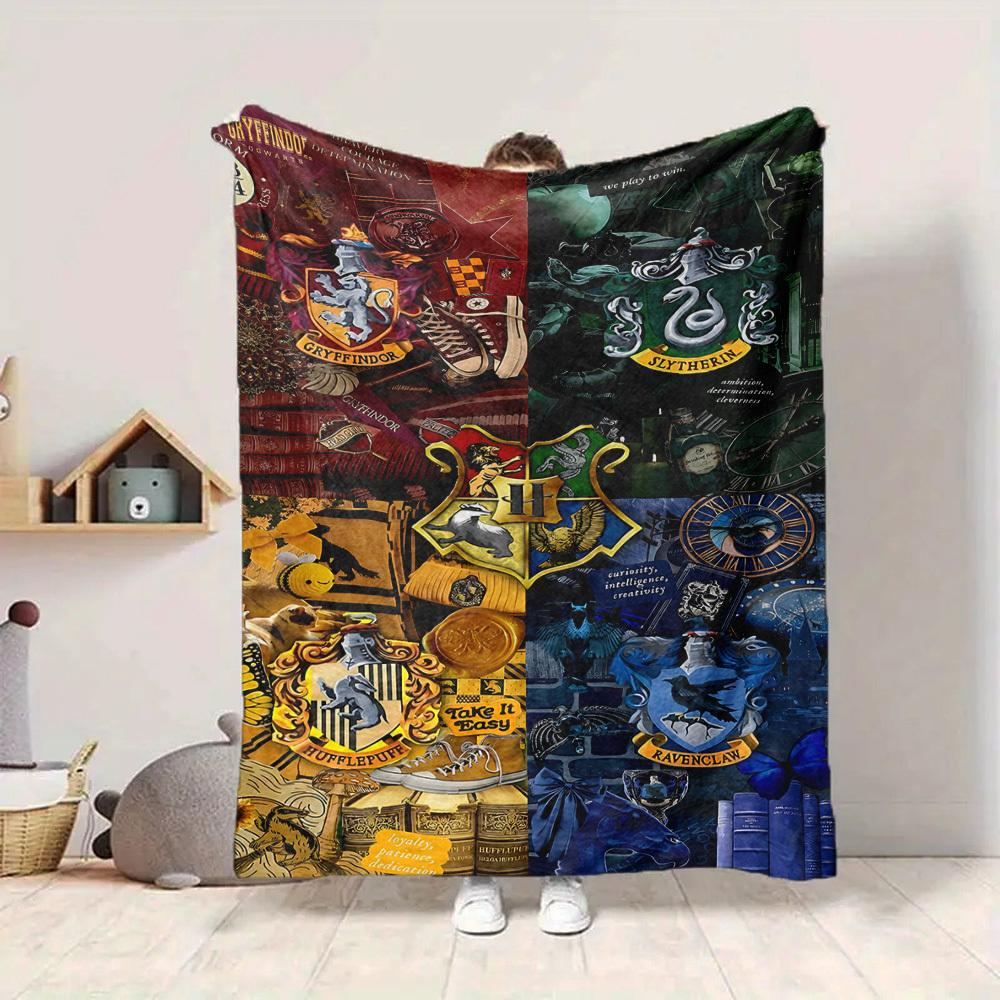 1pc Harry Potter Flannel Throw Blanket - HD Printed Lightweight Soft Warm All-Season Blanket for Sofa, Bed, Travel, Camping 053