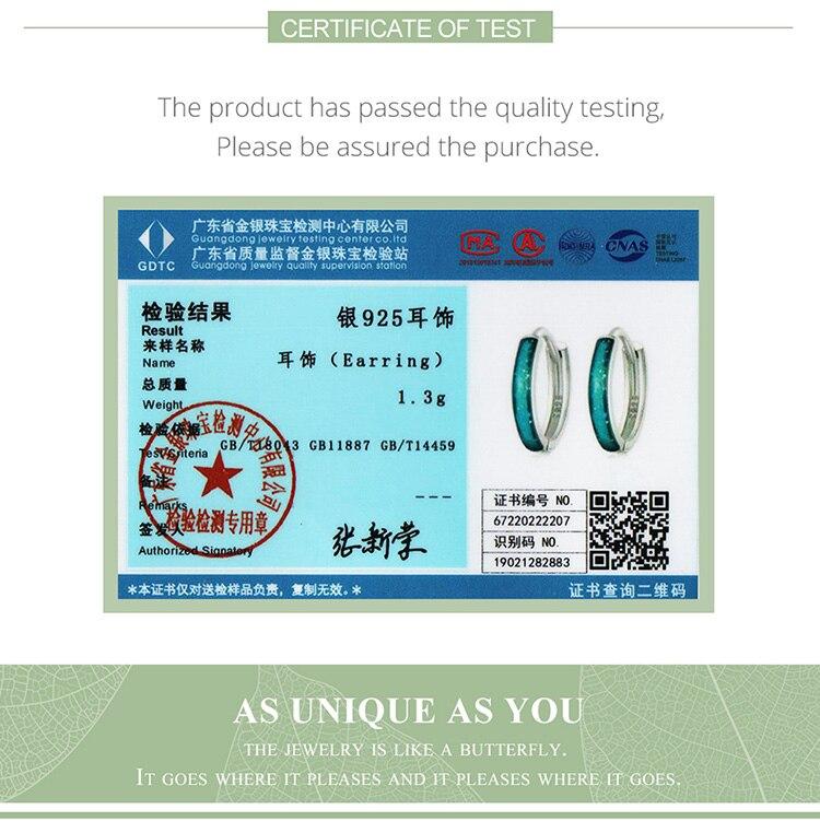 WOSTU 925 argint sterling simplu albastru rotund catarame urechi cercei stud pentru femei moda petrecere bijuterii cadou