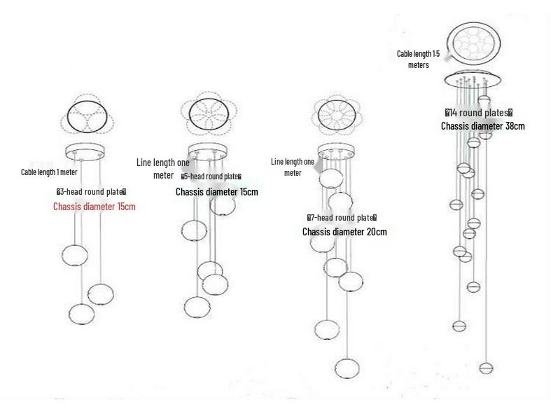 Modern LED Meteor Shower Chandelier for Duplex Villas - American Cherry Crystal Glass Staircase Light
