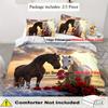 3pcs Love Themed Horse 3D Printed Bedding Set Cozy Comfortable Duvet Cover King Queen Twin Size Birthday Gift Bedroom Decoration