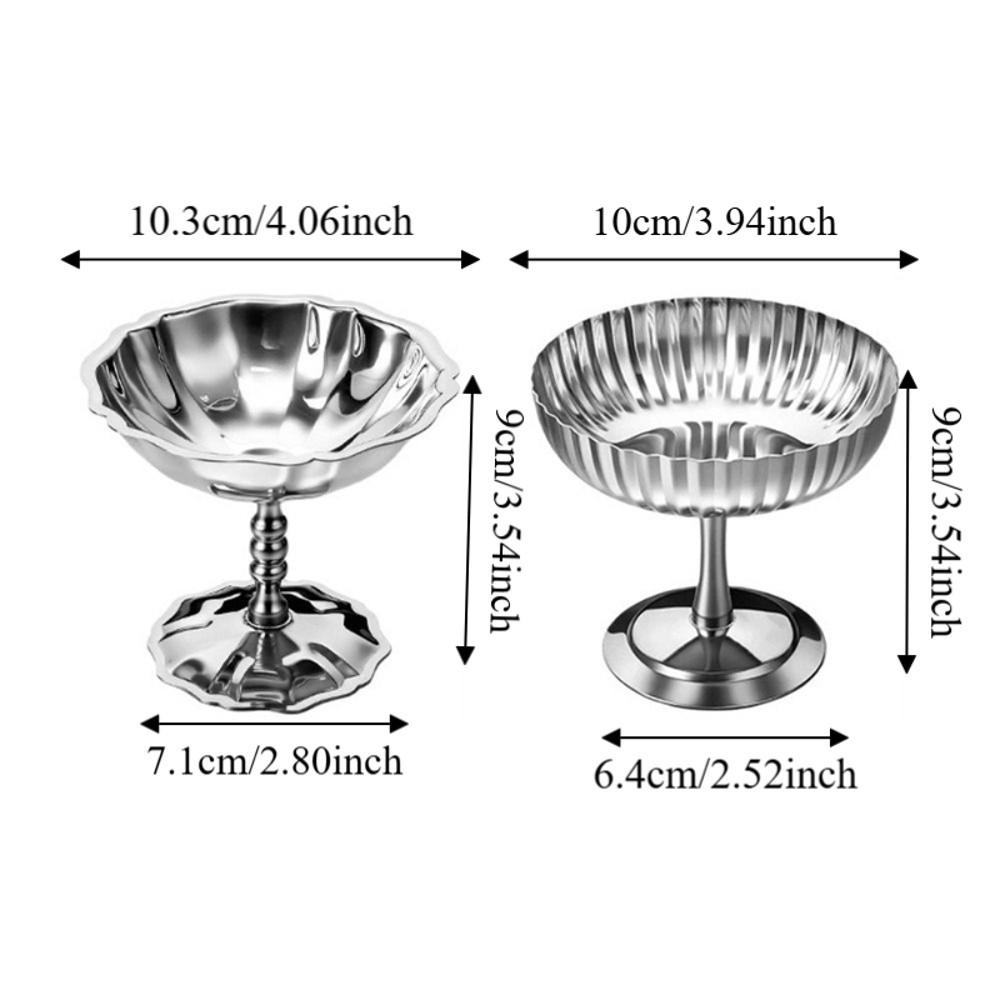 Food Grade Stainless Steel Dessert Bowl Reusable Pudding Bowl Goblet Snack Serving Dish  Party