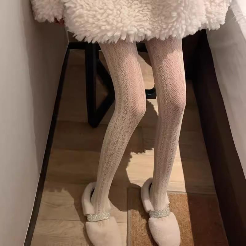 Vertical Striped Floral Stockings Hollow Out Lace Fishnet Tights Fashion Sheer Pantyhose For Women Sexy Spring Summer Leggings