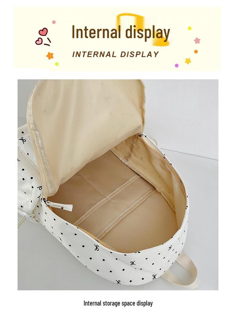Polka Dot Bow Backpack for Girls - Versatile, High-Value School Bag for Middle & High School Students