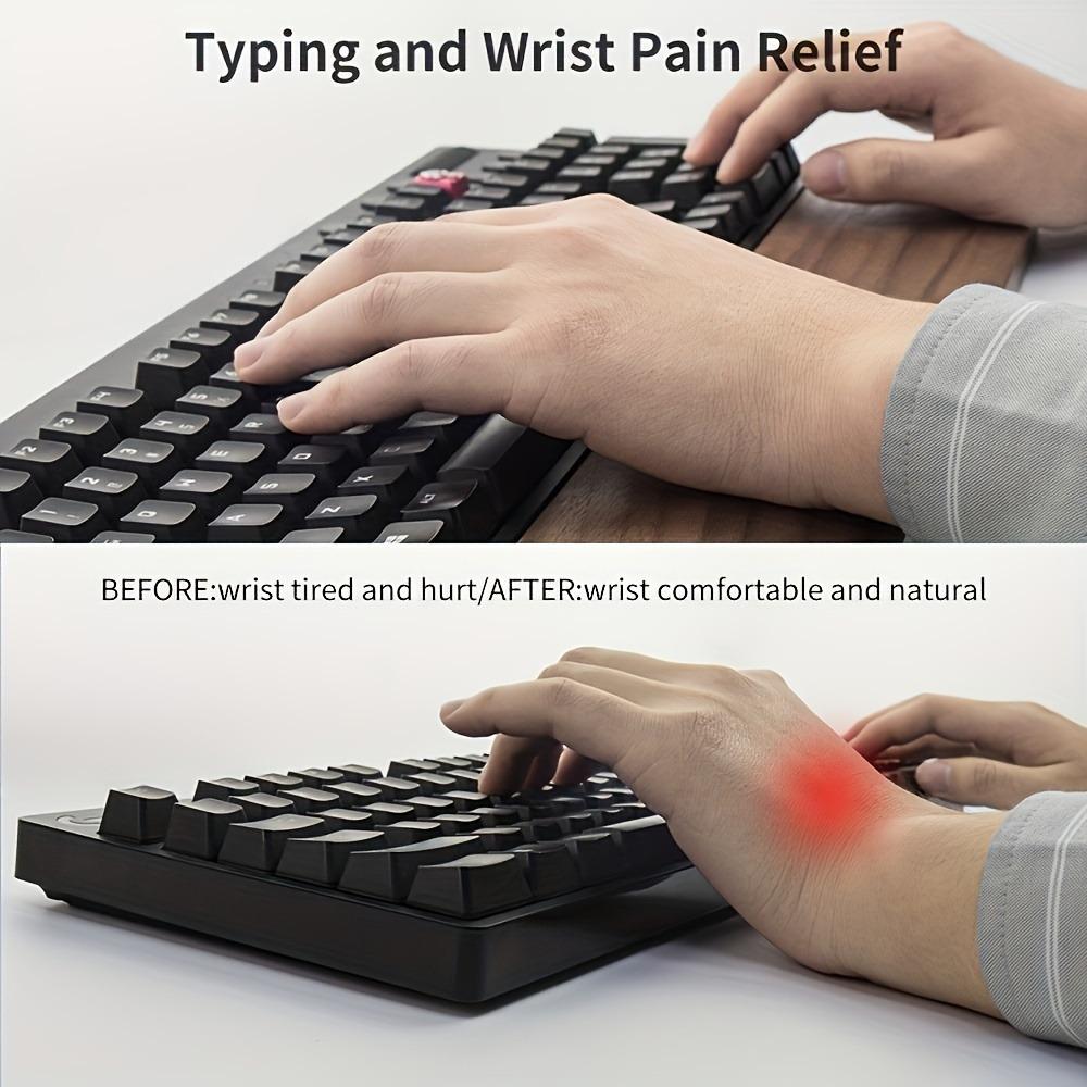 Solid Black Walnut Wrist Rest Anti-Slip Ergonomic Palm Rest Keyboards Space-Saving Durable Design for Office Gaming & Long Typing Sessions 44/36cm