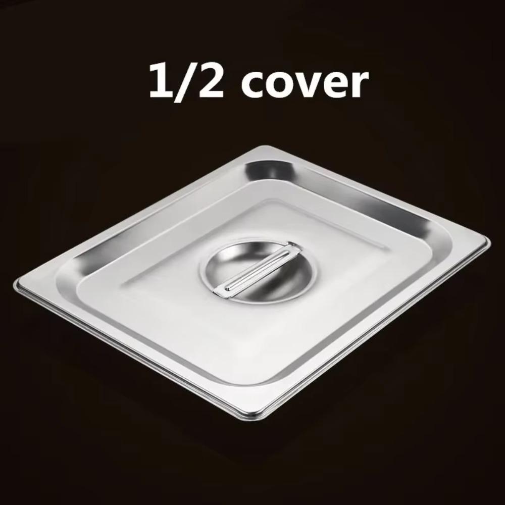 304 Edelstahl 1/9 1/6 1/4 1/3 1/2 Lebensmittelpfanne mit Deckel Leicht zu reinigendes rechteckiges Tablettbecken Verdickte GN-Pfanne Chafing Buffet