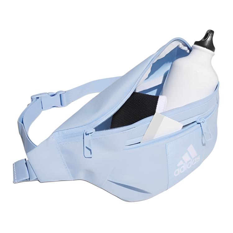 Adidas Polyester One Shoulder Crossbody Fanny Pack Unisex Light Blue JV8465
