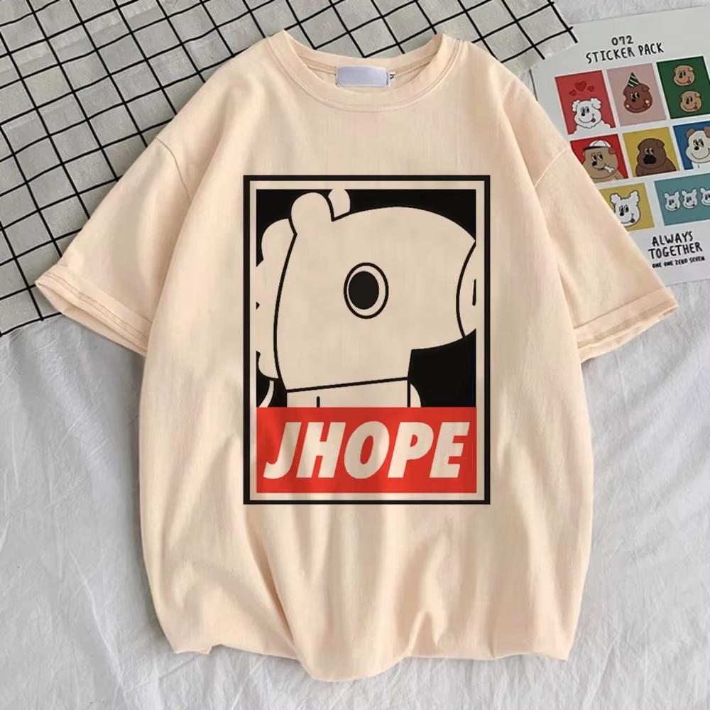 Jhope T-shirt Women Comfortable Pop Culture Korean Clothes Graphic T Shirt Colorful Comfortable Classic Breathable Grunge Anime