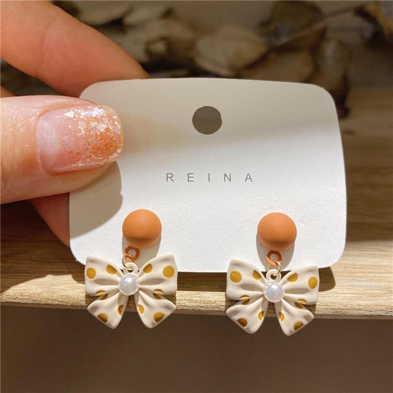 Cute Sweet Bow Earrings For Teens  Trend New Korean Fashion Small Stud Earrings Girls Daily Wear Earrings Jewelry