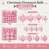 Velvet Christmas Ornament Balls Set 48PCS Plastic Flocked Baubles DIY Christmas Tree Decor Holiday Home Party Hanging Decor
