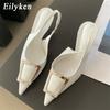 Fashion Eilyken Street Style Thin High Heels Women Pumps Shoes Sexy Designer Pointed Toe Slingbacks Banquet Dress Sandals