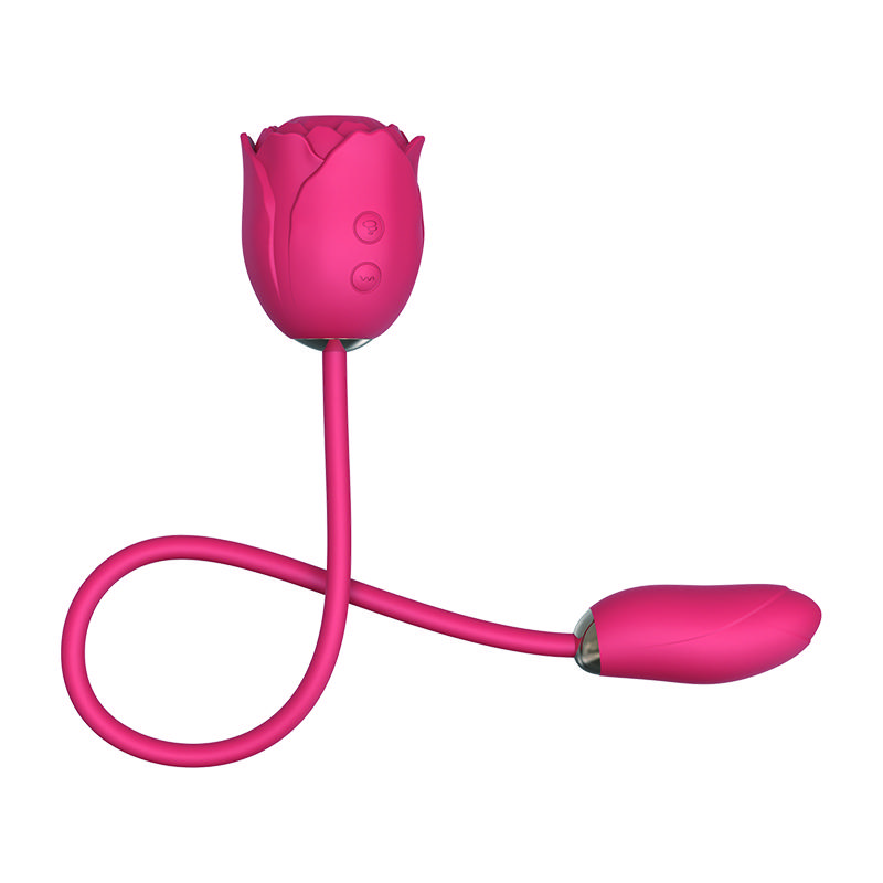 Rose Shape Double Headed Vagina Sucking Telescopic Vibrator Nipple Sucker Oral Licking Clitoris Stimulation Sex Toys For Women