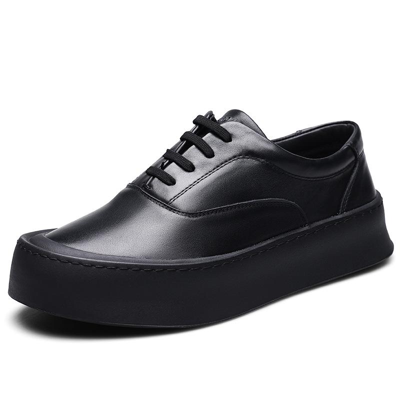 2025 direct supply men's shoes platform white shoes fashion winter versatile board shoes leather lace-up casual shoes