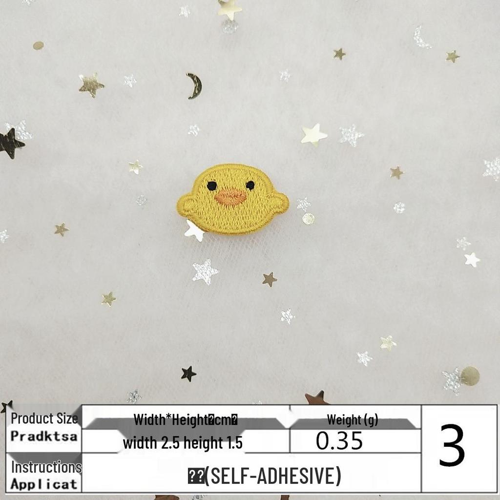 Adorable Yellow Duck Embroidery Patch Hair Clip with Self-Adhesive Backing for DIY Craft and Children's Clothing