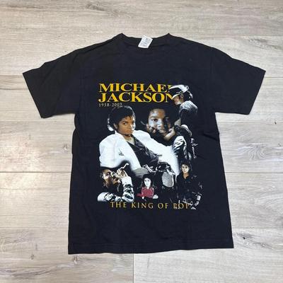 T-shirt Grafica Michael Jackson Nera S Nuova Stile Retro 2009 1