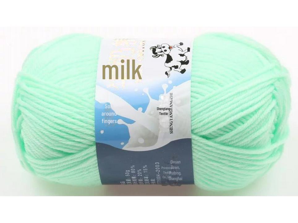 5-Strand Milk Cotton Baby Wool Hat & Scarf Hand-Woven Medium-Thick Yarn Set