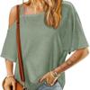 Women's Clothing European and American Cross-Border Summer New Loose Casual One-Shoulder Off-The-Shoulder Loose Short-Sleeved Women's T-Shirt