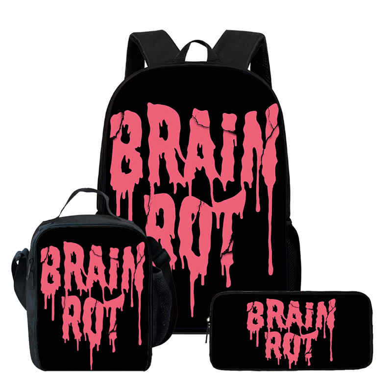 Wooden Stick Man Brain Rot Schoolbag High Definition Printing Leisure Cross Border Light Backpack