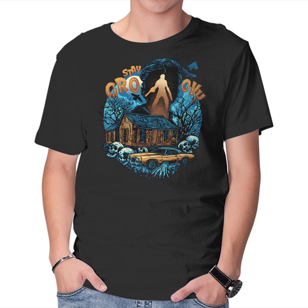 Unisex Crew Neck T-Shirt Spooky And Groovy Graphic Short Sleeve Casual Tee