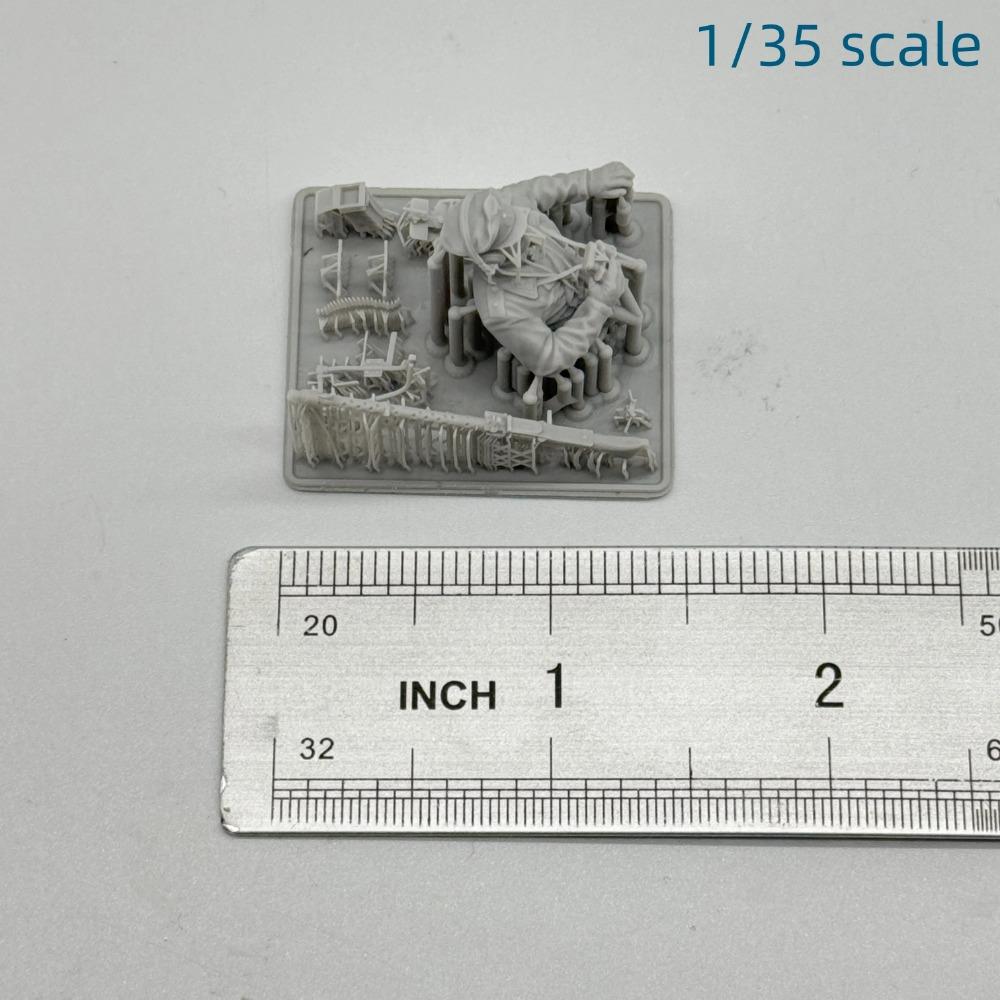 1/16 1/35 Scale MG 34 Air-Cooled General-Purpose Machine Gun + Tank Officer Bust kit Resin Model Miniature Military