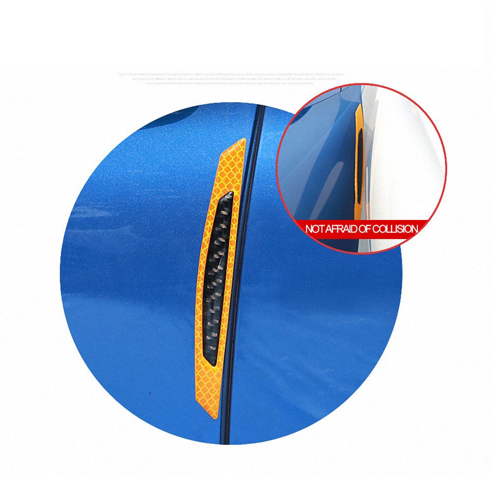4Pcs/Set Reflective Warning Door Side Edge Protection Anti-Scratch Protector Glue Sticker For Auto Car