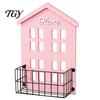 Charming Wall Shelves for Fairy Tale Style Wooden House Shape Shelf, Decorative Metal Storage Rack, Creative Sturdy And Wood Floating