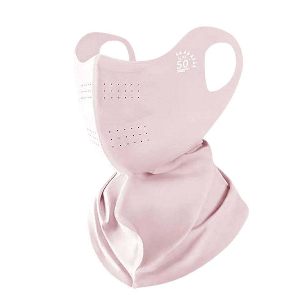 Fashion Ice Silk Sun Protection Mask UPF50+ Full Face Anti-UV Neck Scarf Dustproof Neck Protection Sunshade Face Mask Cycling
