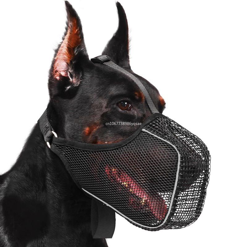 1Pcs Soft Dog Muzzle for Small Large Dogs Mask Anti Biting Chewing Licking Breathable No Bark Mesh Printed Full Coverage Muzzles