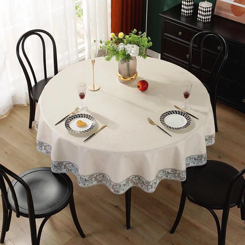 Cotton Linen Round Tablecloth Multi Color Lace Dining Table Cover Dustproof Tea Towel Wedding Home Decor Highend Desk Covers