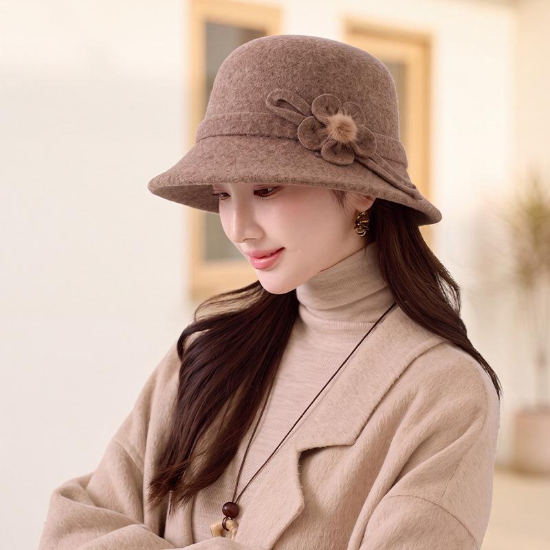Women S Large Head Size Winter Autumn Warm Wool Blend Bucket Hat