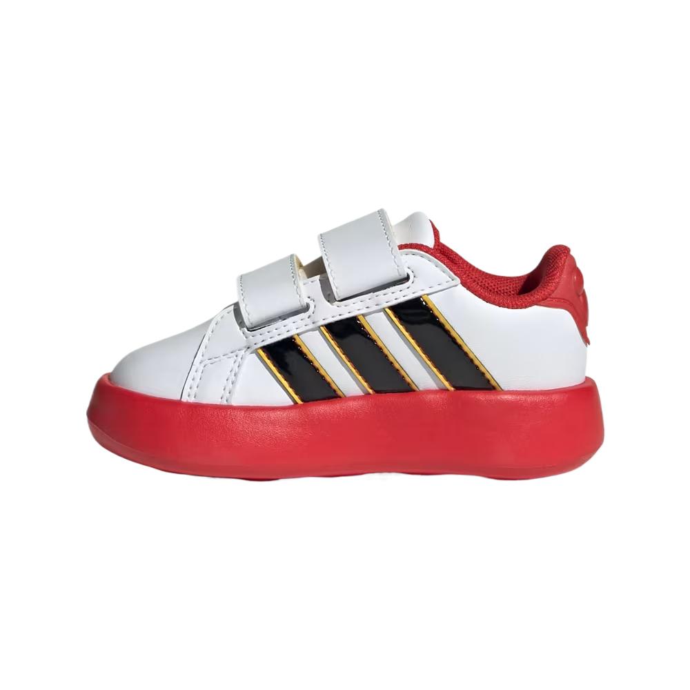 Adidas Disney X  Grand Court Synthetic Leather Comfortable Casual Soft Minimalist Low-Top Walking Shoes Baby Shoes Cloud-White Black JQ8070