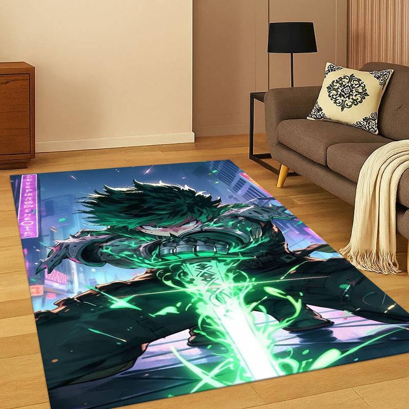 My Hero Academia Deku Bakugou Cartoon Anime Carpet Rug for Bedroom Living Room Sofa Doormat Home Decor,Kid Area Rug Non-slip