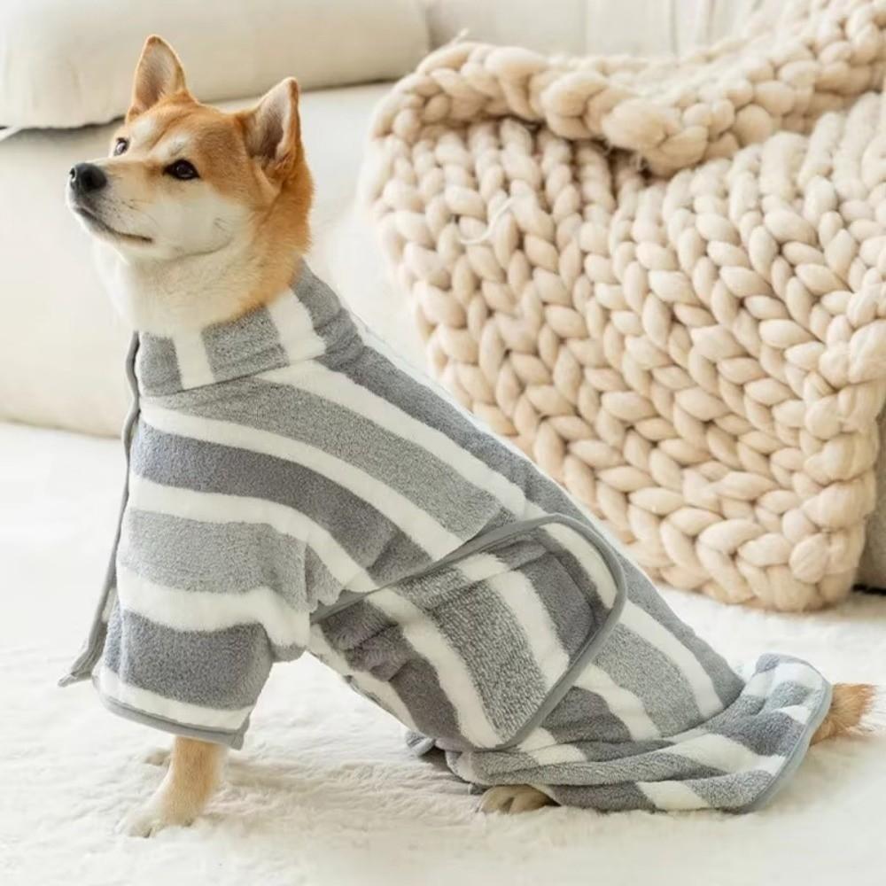 Quick-Dry Pet Ultra Absorbent Towel Coral Velvet Post-Bath Grooming Wrap Dog Bath Robe  After Swim