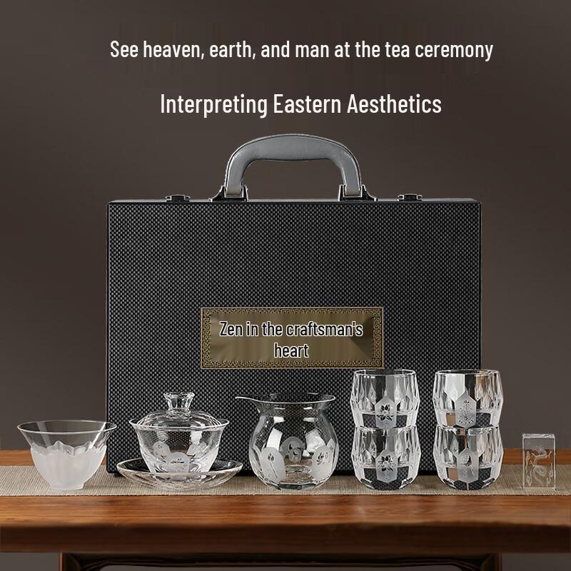 

MULTIPOTENT Rolanda Series Crystal Glass Tea Set with Gaiwan & Gongdao Cup