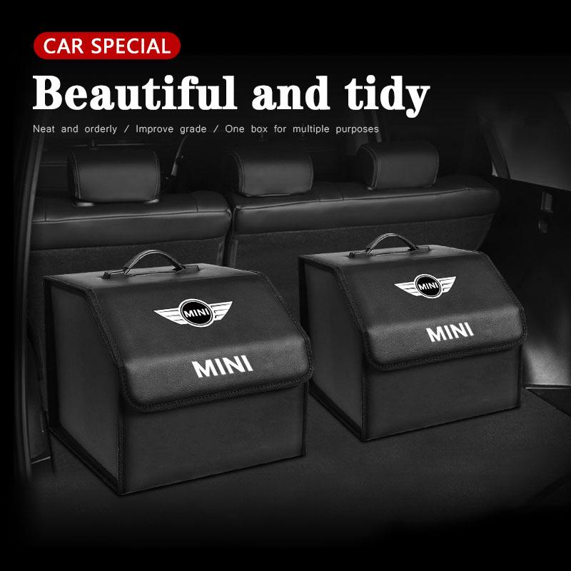 Car Trunk Storage Bag Leather Camping Box Collapsible For BMW Mini Works Cooper F54 F55 F56 F57 F60 R50 R52 R53 R55 R56 R57 R58