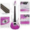 Bullfighter 34-inch Kids Electric Guitar Beginner Kit D120-R ST Style Mini Electric Guitar Purple with Pick Cable Strap Spare Strings and Gig Bag