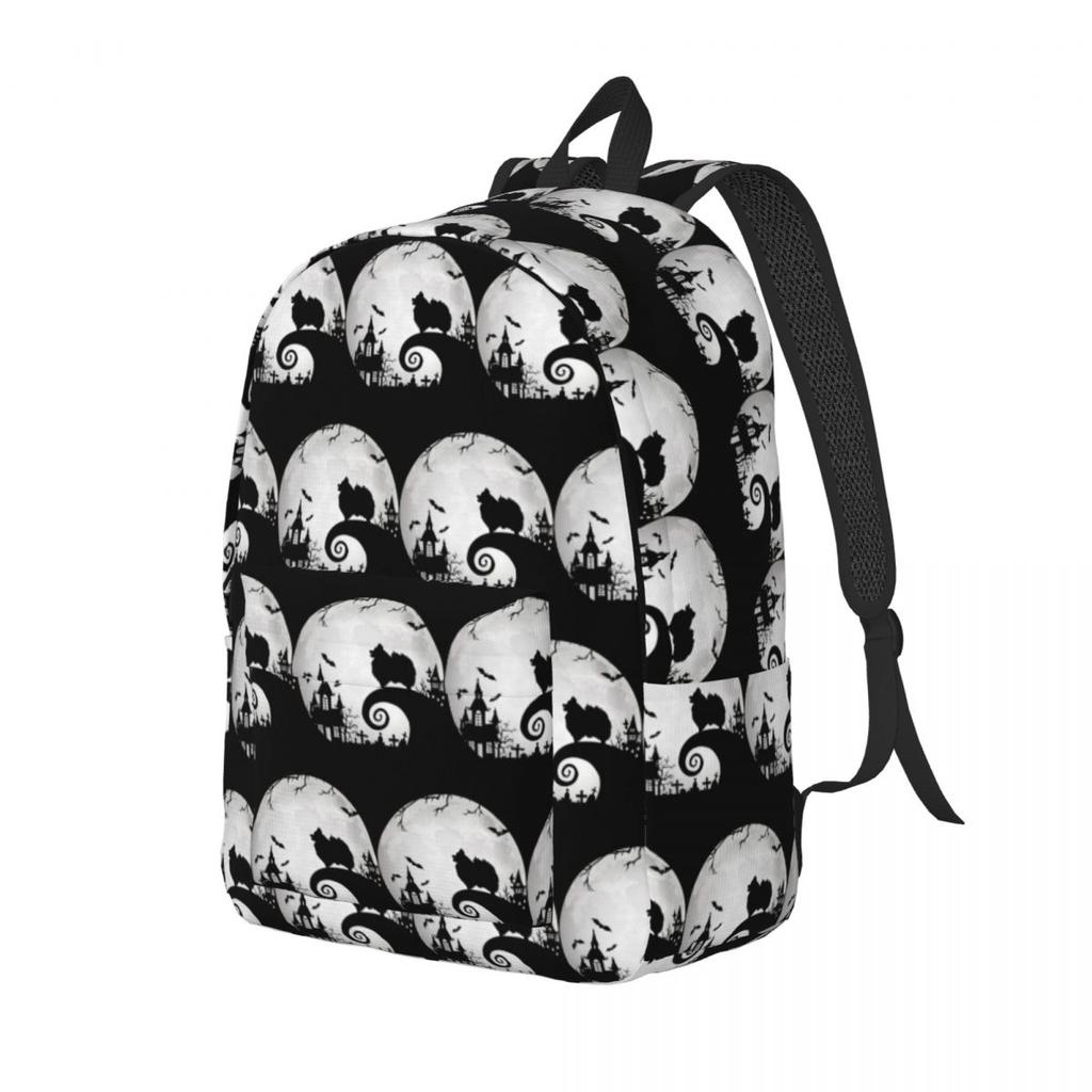 Pomeranian Dog And Moon Halloween Backpack Hot Sale Daypack Large Capacity BookBag School Bag Shoulder Bags for Men Women