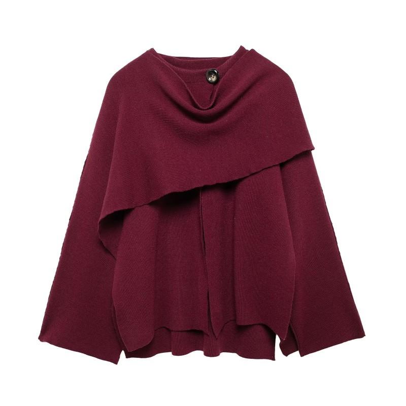 Asymmetric Short Knit Coat Scarf ZA Style Winter Fashion Women